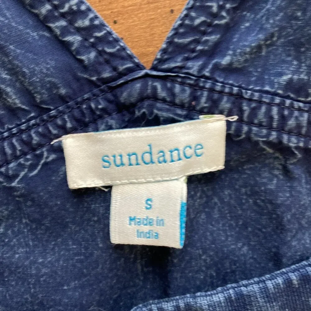 Sundance Bexley Soft French Terry Overalls Sz S Blue Cotton‎ Relaxed Boho Garden